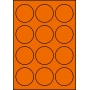 Etykiety A4 kolorowe Kółka Fi 60 mm – pomarańczowe